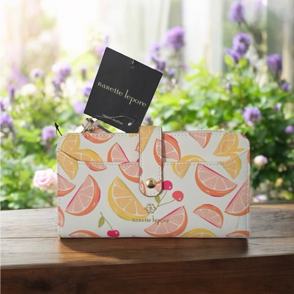 Nanette Lepore Citrus Print Wallet - White and Orange